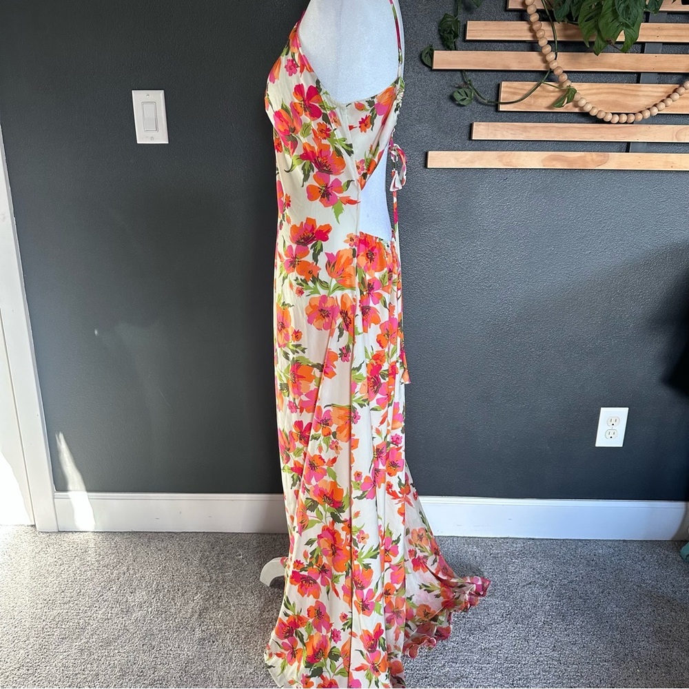 🌸 MISA Los Angeles Negine Floral Maxi Dress — Size M — Open Back Slip Dress - Picture 8 of 10